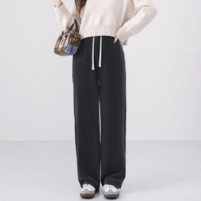 여자 코듀로이 겨울 기모바지 여자 골덴 와이드 코듀로이팬츠 고무줄 밴딩 세미와이드팬츠 하이웨스트