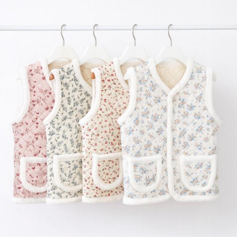 누빔 할머니조끼 양털 엄마조끼 기모 촌캉스 뽀글이 융털 김장조끼 겨울 꽃무늬