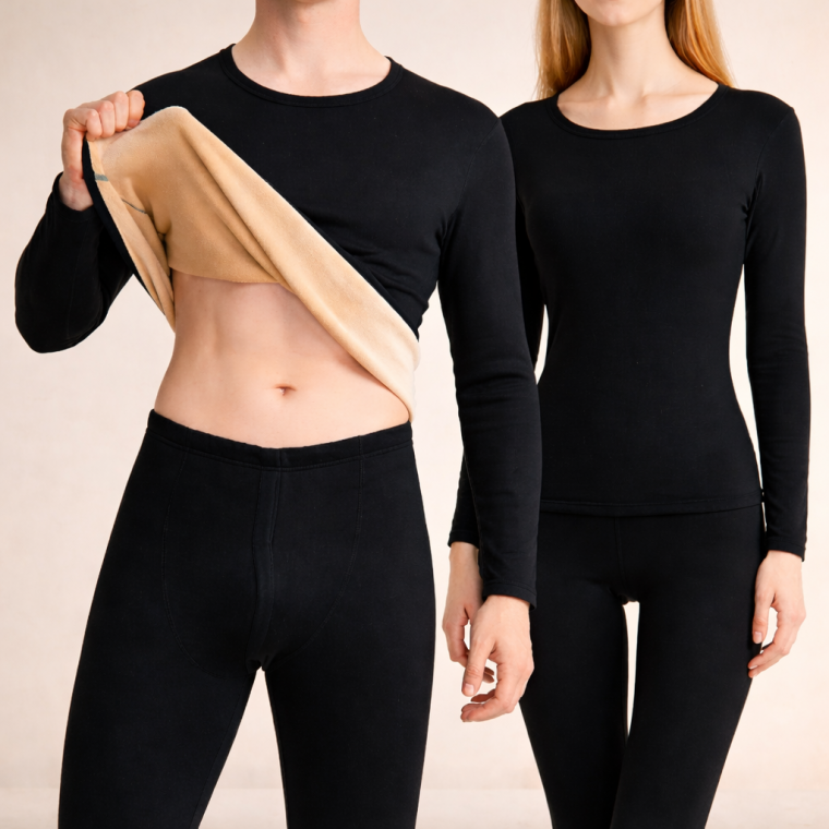 프리미엄 발열 융털 기모 내의 남성 여성 겨울 보온 이너 상하세트 남녀 내복 KK1008