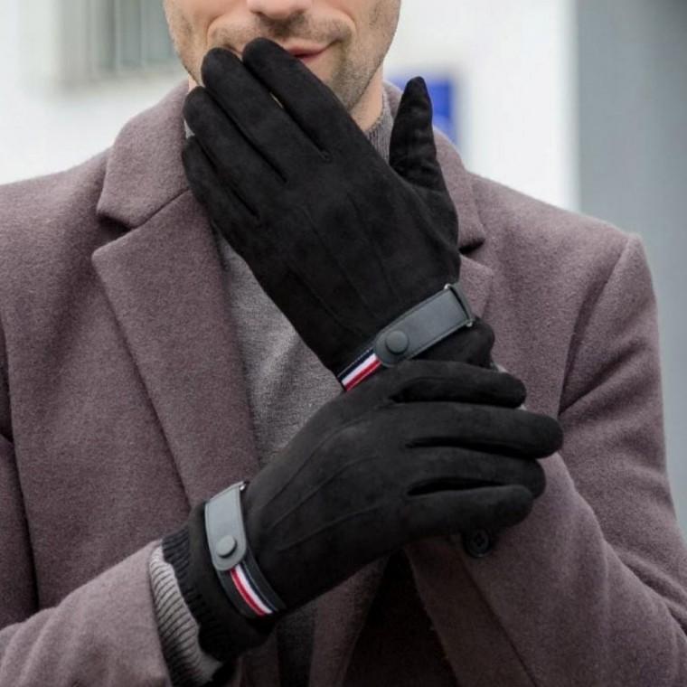 스웨이드 남자 장갑 겨울 방한 안감 터치 기모