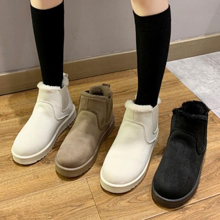 부들 여자 앵클부츠 겨울 기모부츠 털 안감 스웨이드