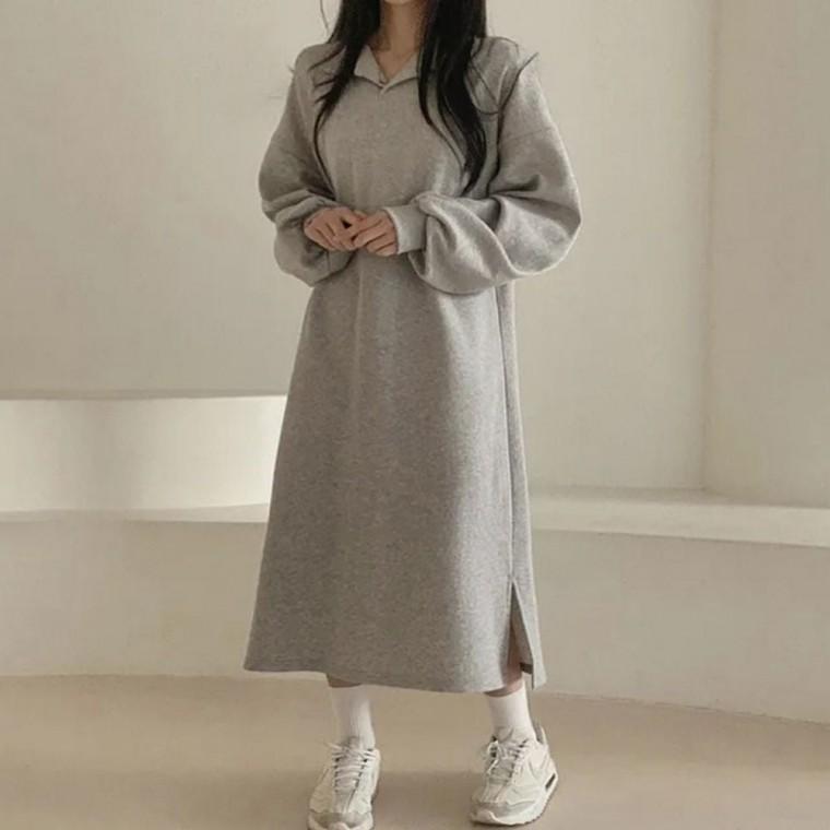 추리닝 기모원피스 등원룩 데일리 겨울 여자 롱원피스