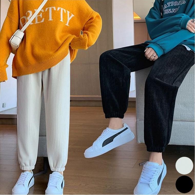 밴딩 바지 겨울 조거팬츠 골지 기모안감 시보리 여자