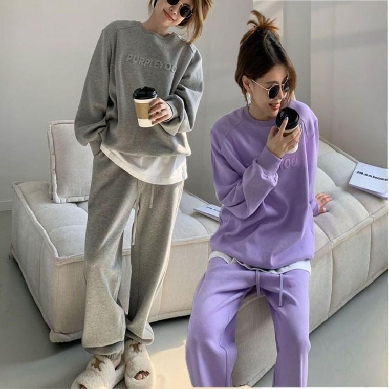 데일리 기모 조거팬츠 맨투맨 트레이닝복 여자 세트