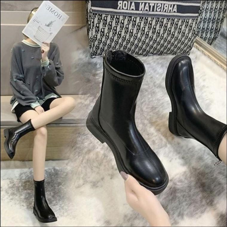 겨울 워커 뒷지퍼 2컬러 기모 방한부츠 앵클부츠 여자