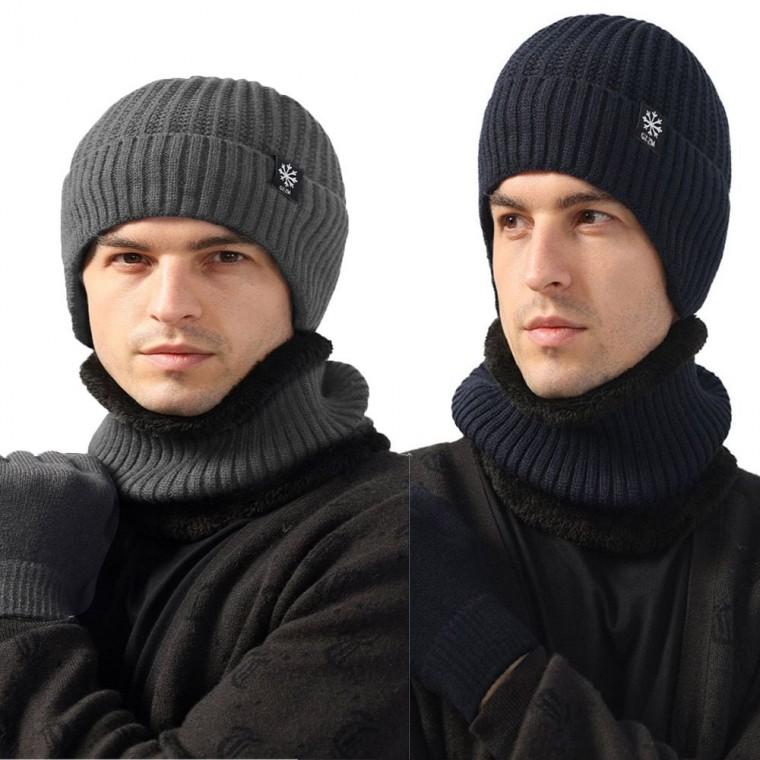 넥워머 남자 기모 겨울 융털비니 귀달이 방한 세트