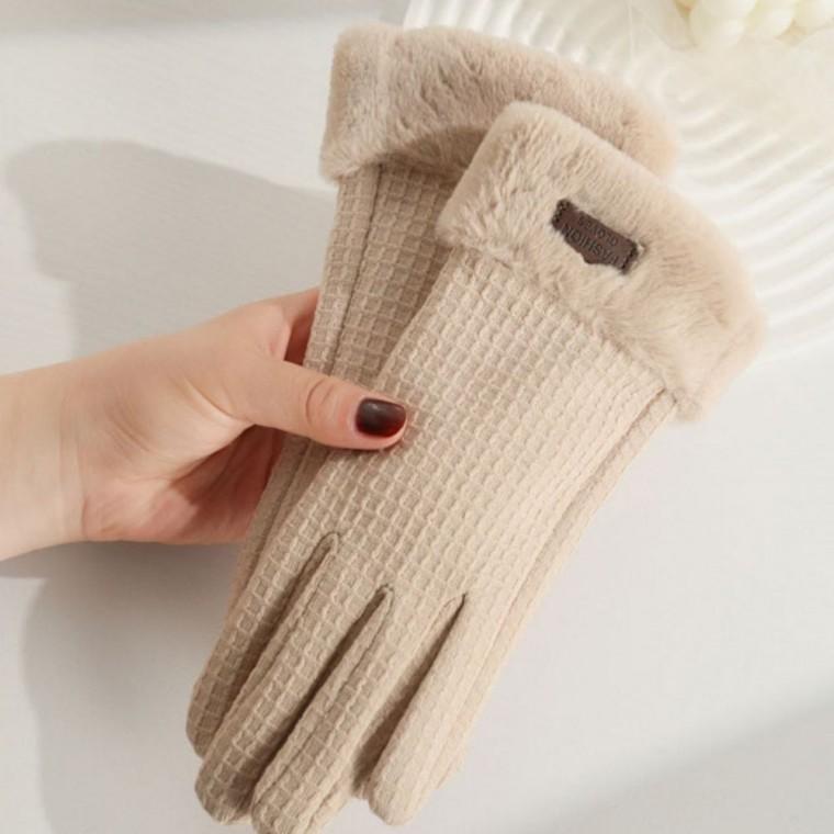 안감 패턴 기모 여자 와플 털장갑 겨울 장갑