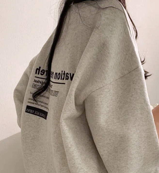 여성 라운드넥 기모 맨투맨 긴팔 티셔츠 ST5416