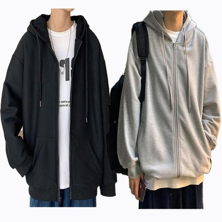 남녀공용 후드 무지 기모 후드집업 점퍼 오버핏
