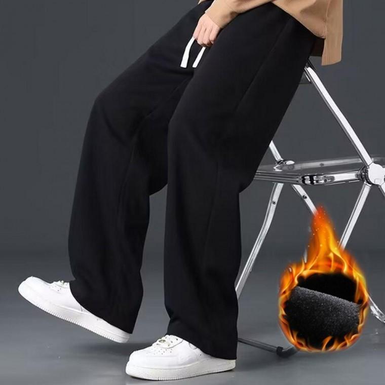 세미와이드팬츠 남자 기모 와이드 트레이닝팬츠 츄리닝 겨울 긴바지 와이드팬츠