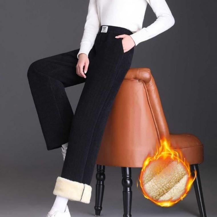 여성편한바지 심플 융털기모 코듀로이 바지 허리밴딩 겨울 만능팬츠 여성정장바지