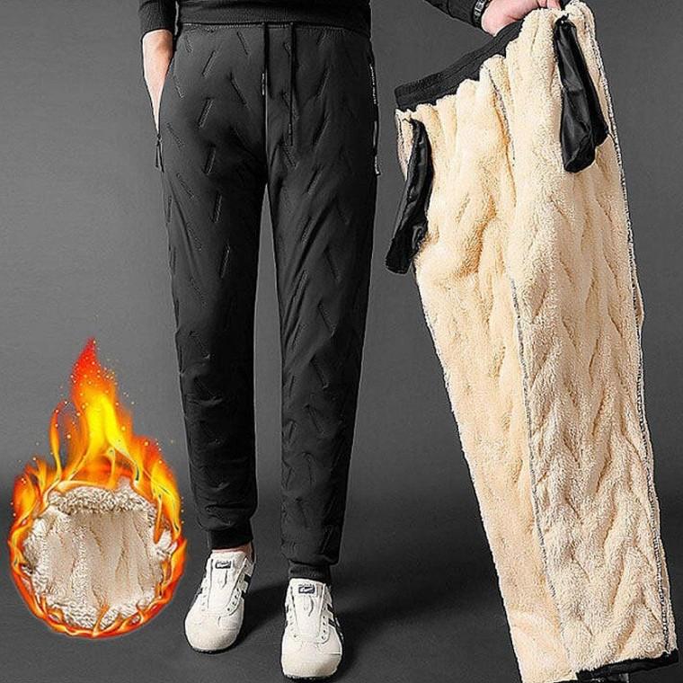 남성 겨울 두툼한 기모 방한 털바지 팬츠