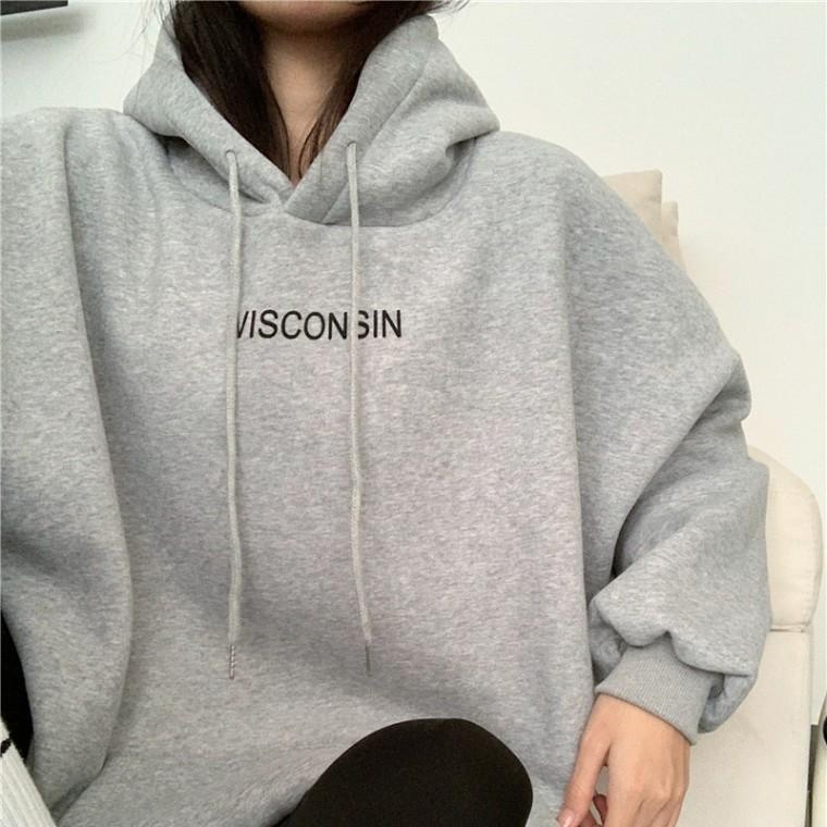 여성 레터링 기모 오버핏 데일리 후드티 SSH-137