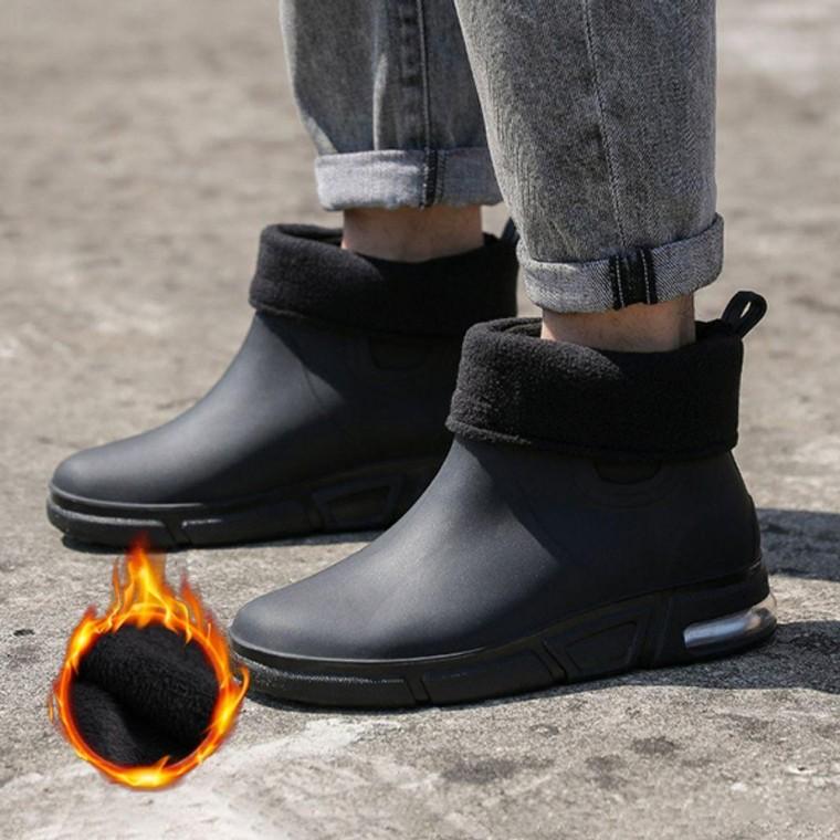 EA 남성 방한 레인부츠 기모 에어 방수 블랙