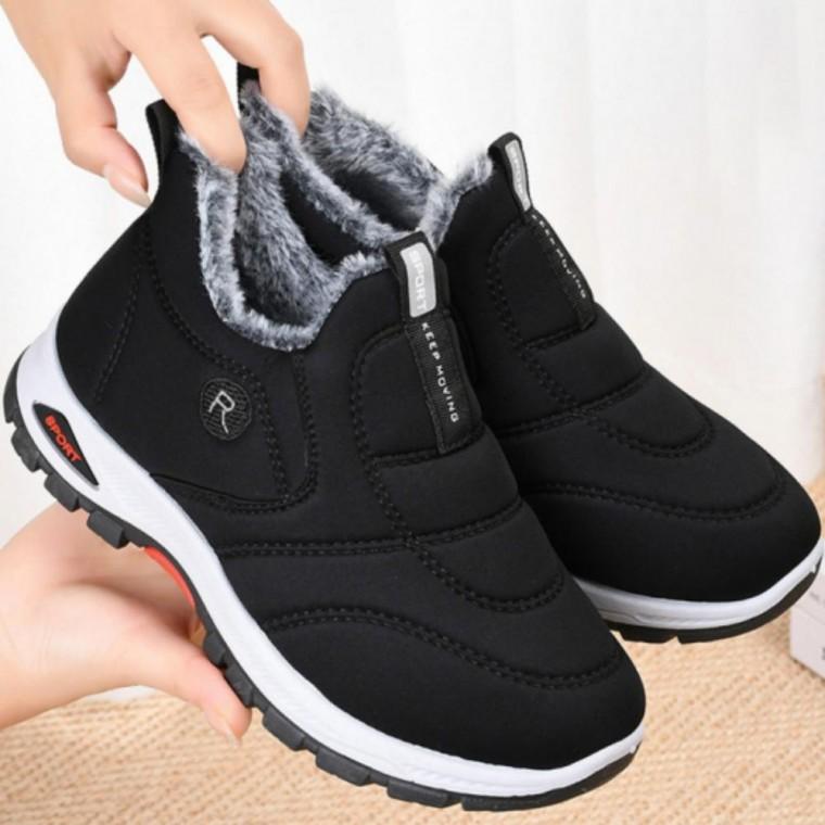 남녀공용 방한 털 안감 기모 겨울 슬립온 패딩 부츠