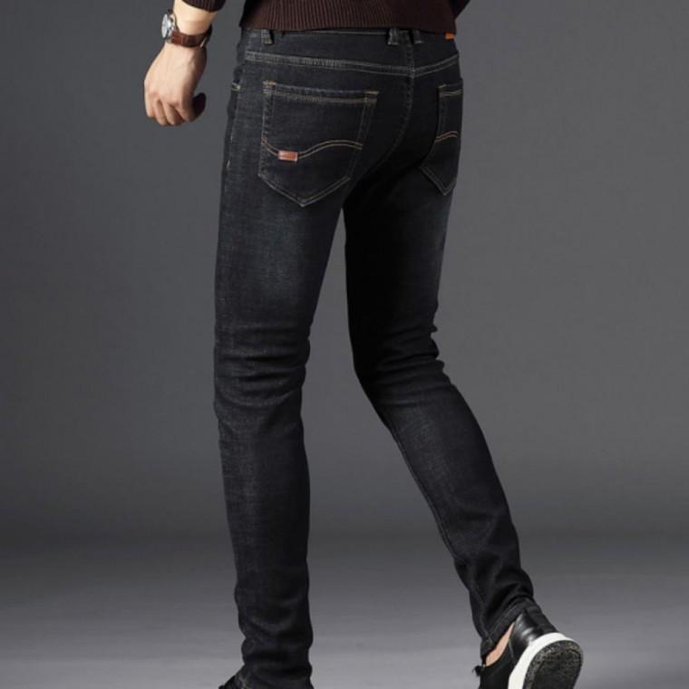 남성 겨울 캐주얼 데님 팬츠 융털 기모 스판 청바지