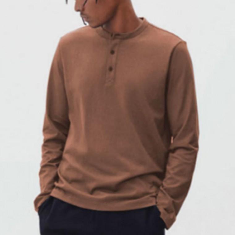 남성 긴팔 반폴라 기모 라운드넥 이너 롱슬리브 티셔츠