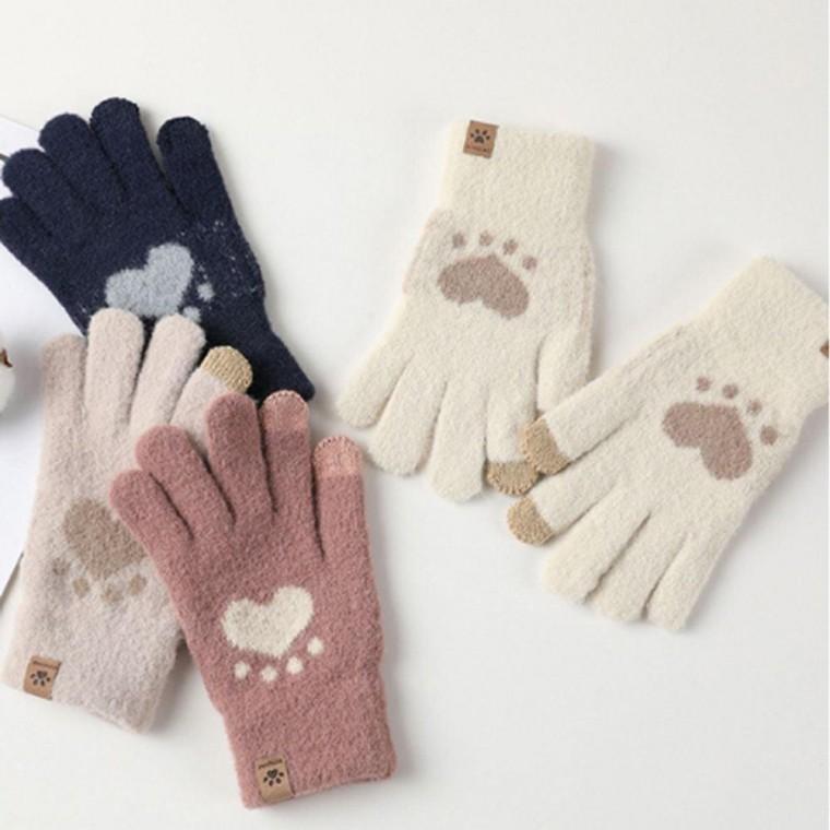 남녀 귀여운 선명한 스마트 터치 장갑 1P 기모 손목 밴딩