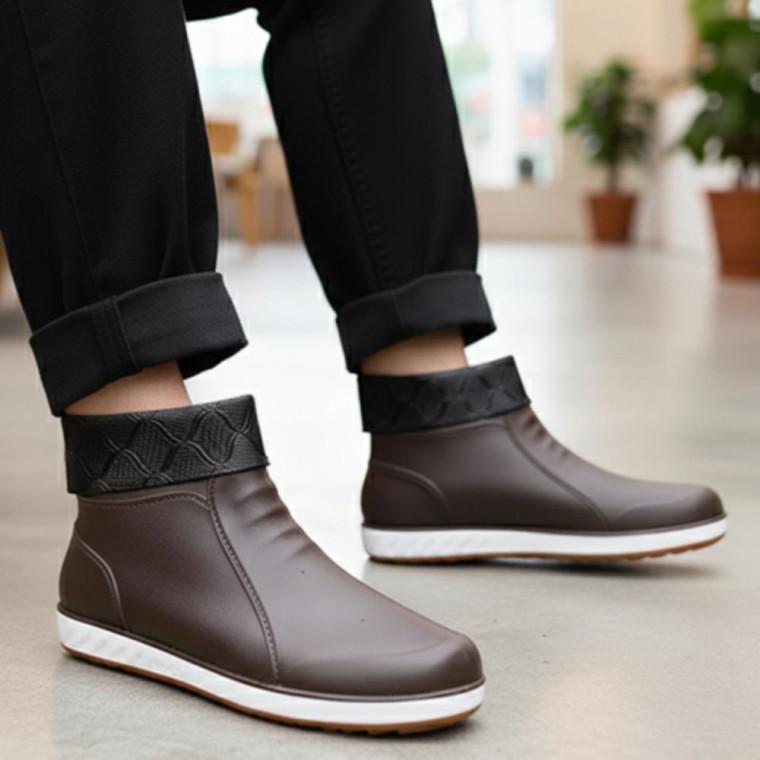 보온성 방한 아웃도어 탈부착내피 겨울 남성 레인부츠 퀼팅 캐주얼 기모