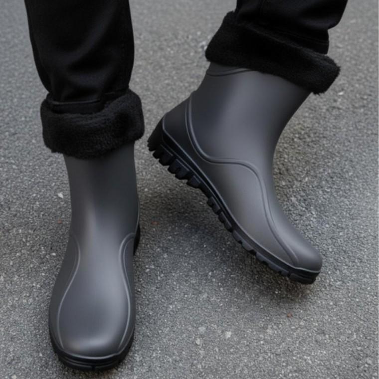 장화 기모 스톰웨이브 심플 레인부츠 탈부착내피 남성 따뜻한 중목 사계절용