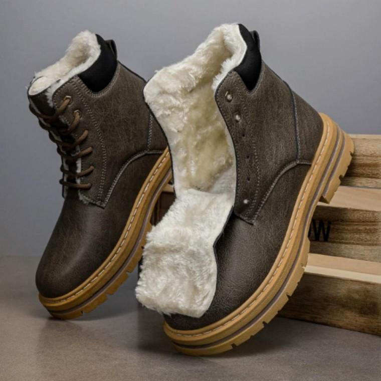 하이컷 투톤솔 신발 워커 기모안감 방한 겨울 도톰한 견고한 남성