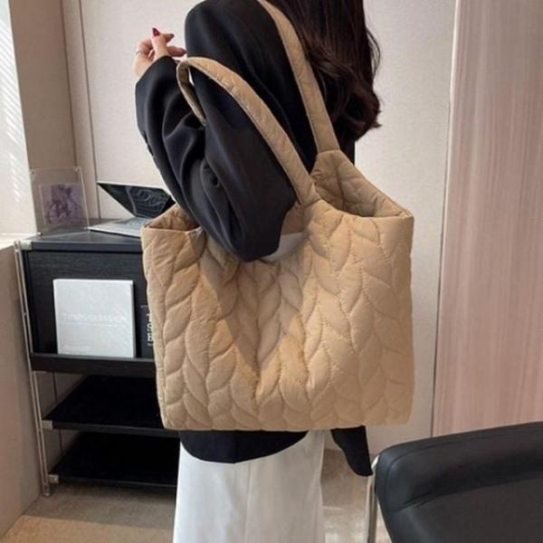 리프 패딩 빅 숄더백 여성 가방 가을 토트 빅사이즈 가을 토트백 가방 빅백 빅사이즈 여성 여성 빅사이즈