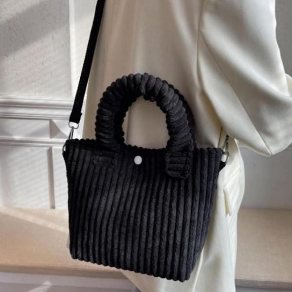 4color 크로스백 왕골덴 미니 가방 토트 버튼 퍼토트백 핸드백 겨울 누빔 여성 가벼운 쇼핑몰 구름