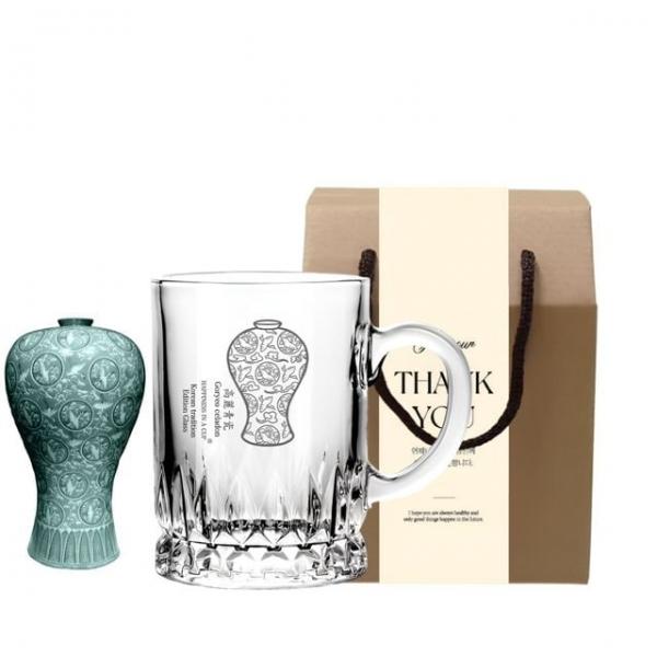 한국전통 에디션 고려청자 글라스 베이직 머그컵 350ml