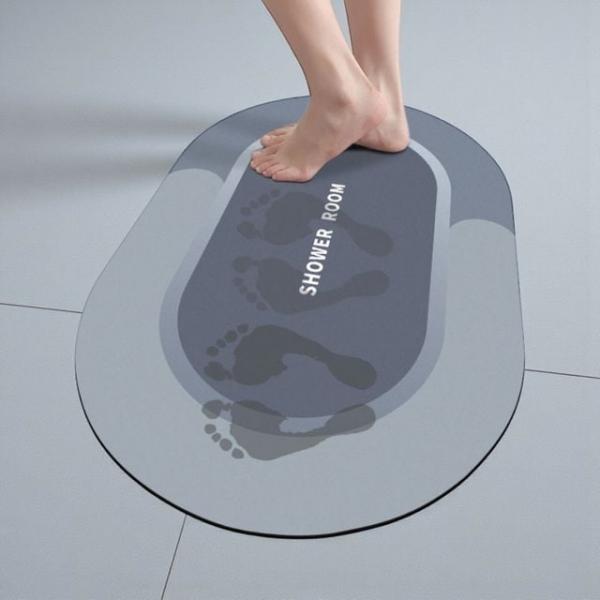베르 샤워룸 발매트 그레이 부드러운 촉감 욕실 주방용 매트 60x40