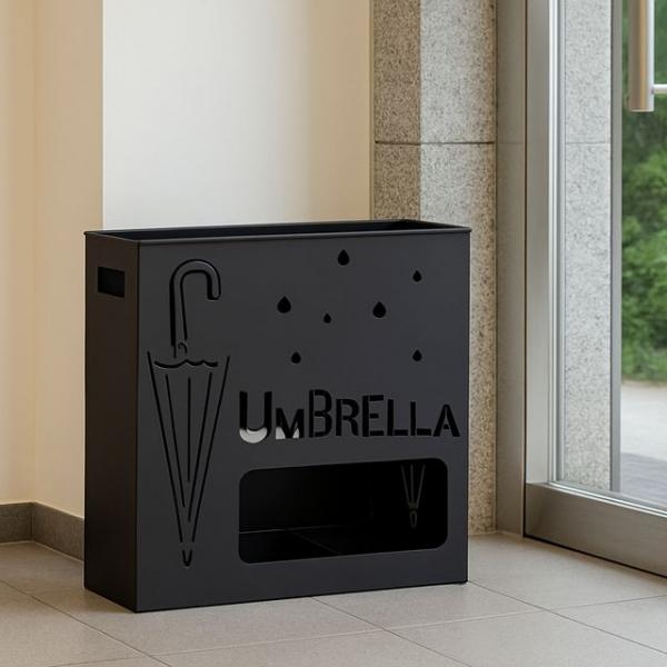 설렘하우스 비오는날 대용량 업소용 우산꽂이 22구 블랙 식당 병원 매장용 철제 입간판우산꽂이