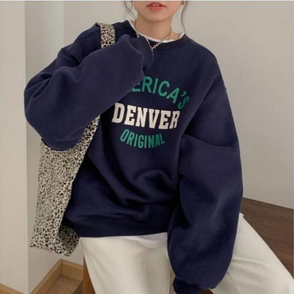 덴버 로고 캐주얼 오버핏 맨투맨 FSF-0004