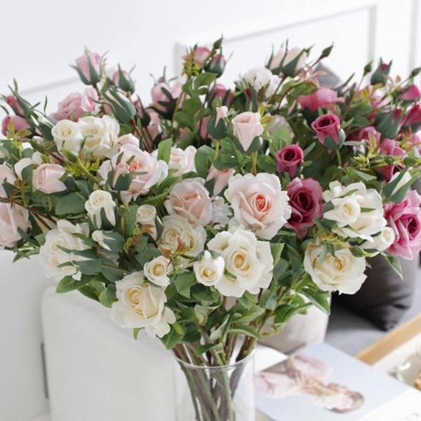 장미꽃 조화 장미가지 화관 만들기 거실 화장실 장식