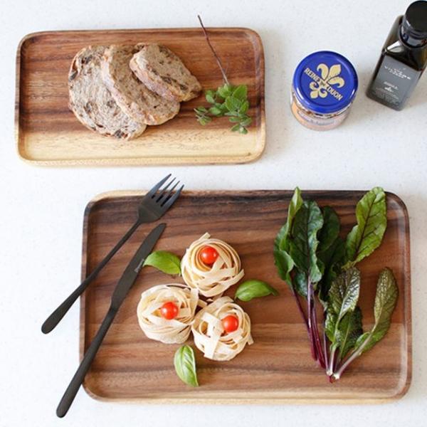 사각 나무쟁반 우드트레이 원목 우드 쟁반 1인 상차림