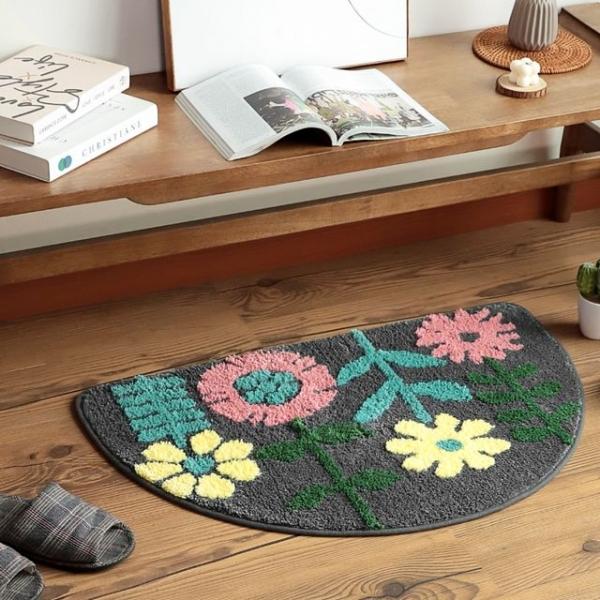 데일리 극세사 반달 발매트 주방 욕실 베란다 2type