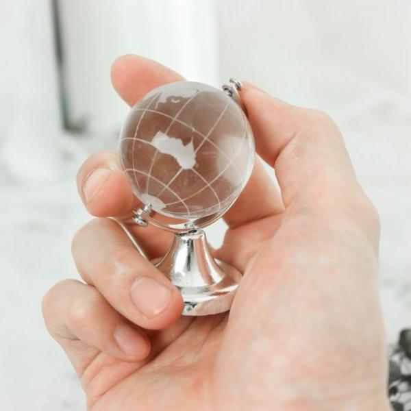 투명 유리 크리스탈 지구본 미니어처 장식 소품