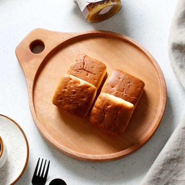 동그란 나무 트레이 우드 차쟁반 간식 쟁반 카페 소품