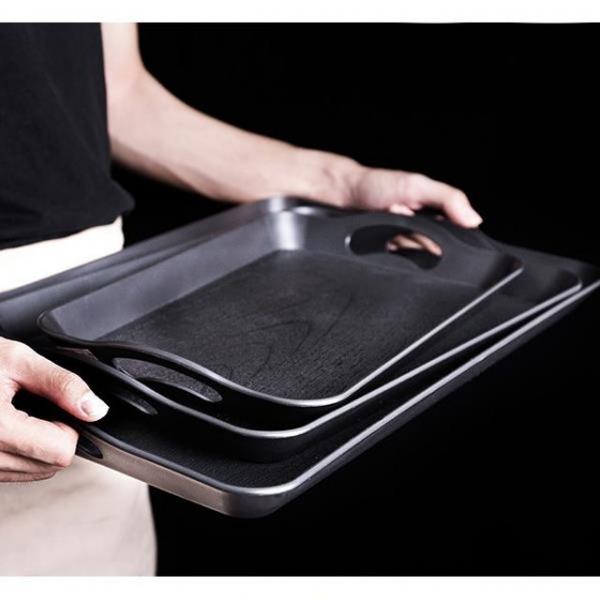 키밍 손잡이 쟁반 사각 핸들 트레이 업소용 카페