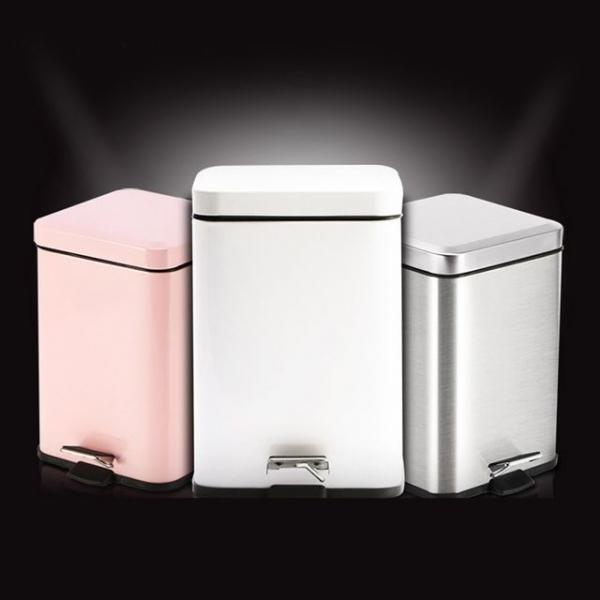 튼튼한 무소음 사각 페달휴지통 (6L 12L)