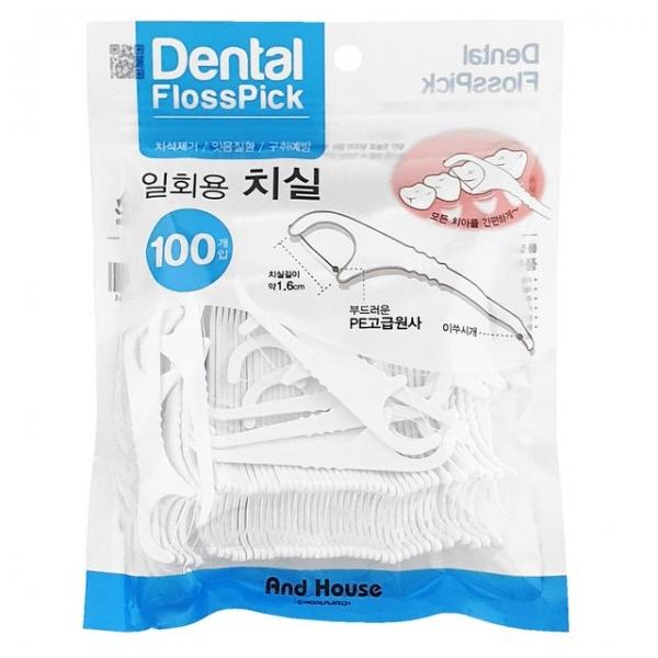 우일 덴탈 일회용치실 100P (8304) 구취예방 치석제거