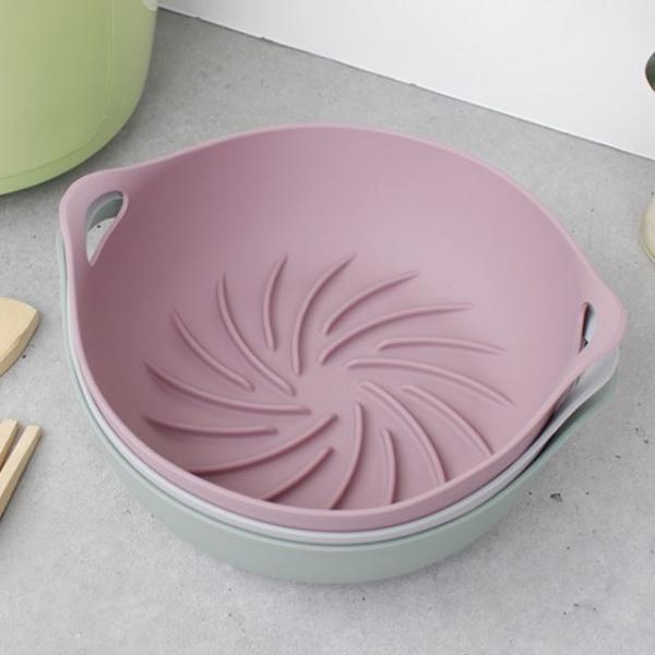 실리콘 에어프라이어 용기 원형 전자레인지 실리콘볼