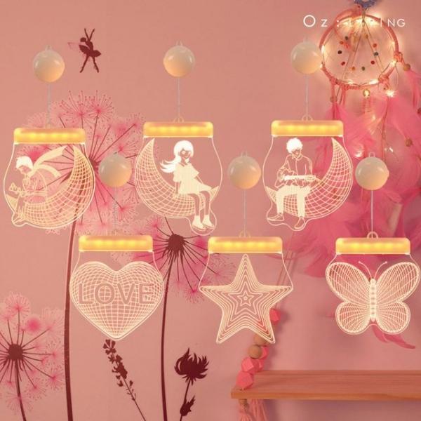 걸이형 3D 인테리어 LED 무드등  조명 카페 장식