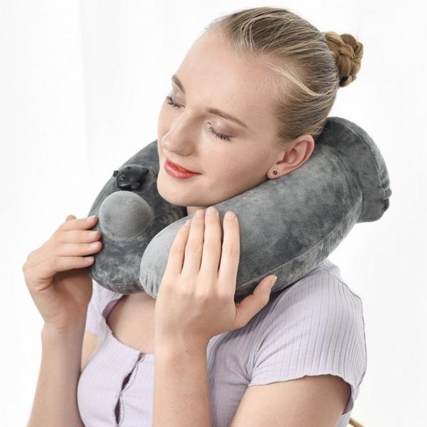 키밍 휴대용 여행용 에어 펌프 목쿠션 낮잠 목베개