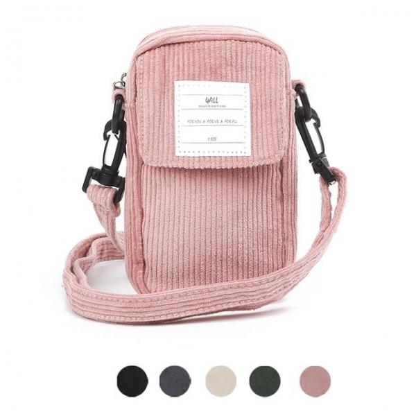 76_10 코듀로이백 캐주얼 미니 크로스백 휴대폰 여행