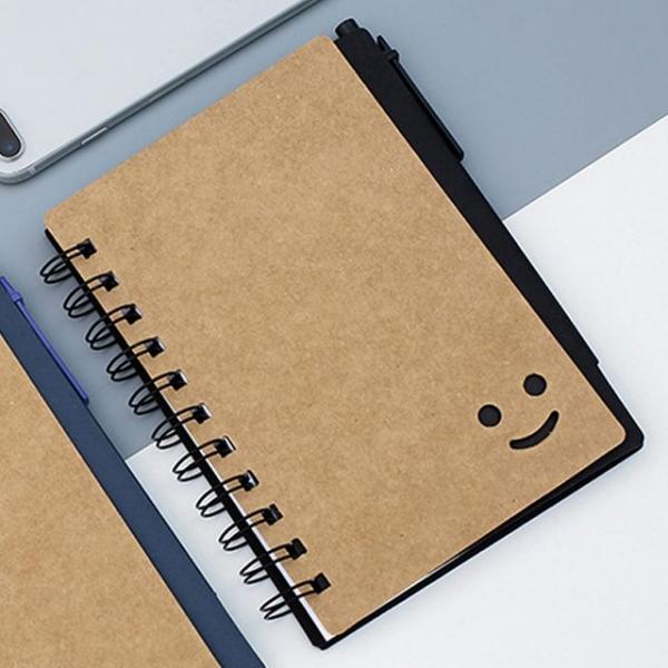 스마일블랙 수첩 2개 메모지 메모장 볼펜 유선 스프링