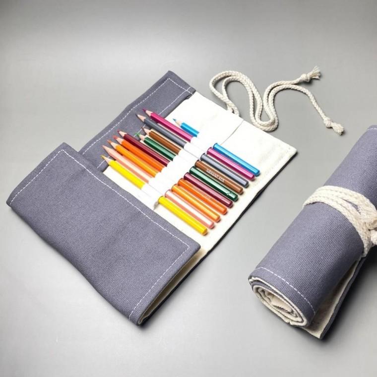 필통 롤타입 롤파우치 48구 색연필파우치 휴대용 심플