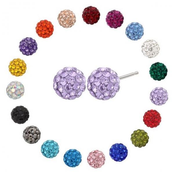SILVER 92.5 컬러 미러볼 19종 은 귀걸이
