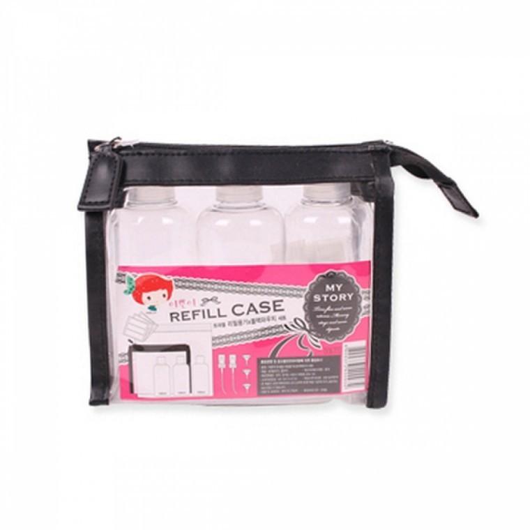 트래블리필 용기 블랙 파우치세트