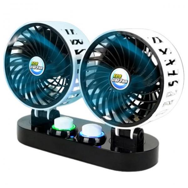 자동차 3D 입체 트윈 선풍기 1P 미니 휴대용 차량용