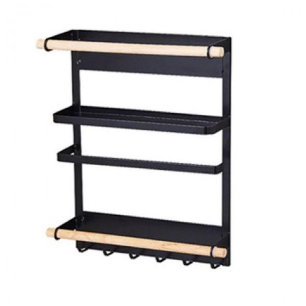 냉장고 자석 선반 키친타올 걸이 주방 수건 후크 블랙