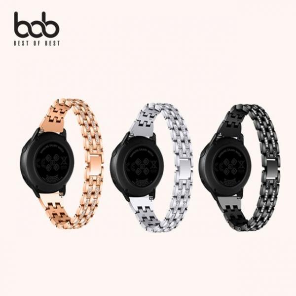 갤럭시워치 20mm호환 큐빅 풀메탈 스트랩 시계줄 밴드